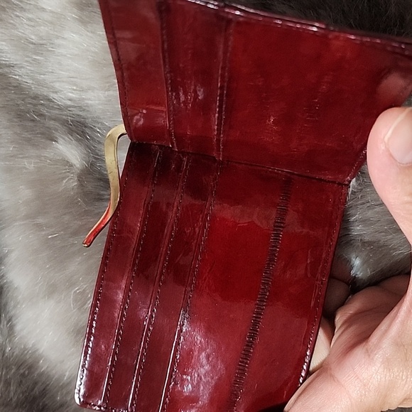 Genuine Eels SKIN Leather Men's Spring Money Clip Bifold Wallet Thin Card Holder - Picture 7 of 7